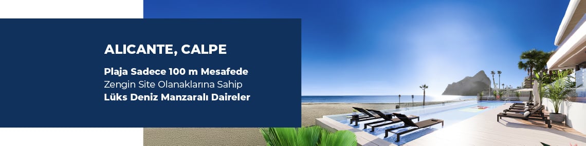 Calpe'de La Fossa Plajı Yakınında Deniz Manzaralı Daireler