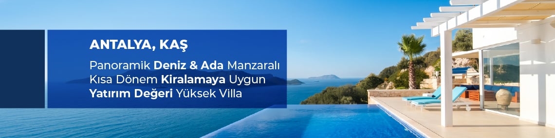 Antalya Kaş'ta 1500 M² Arsa İçinde Deniz Manzaralı Villa