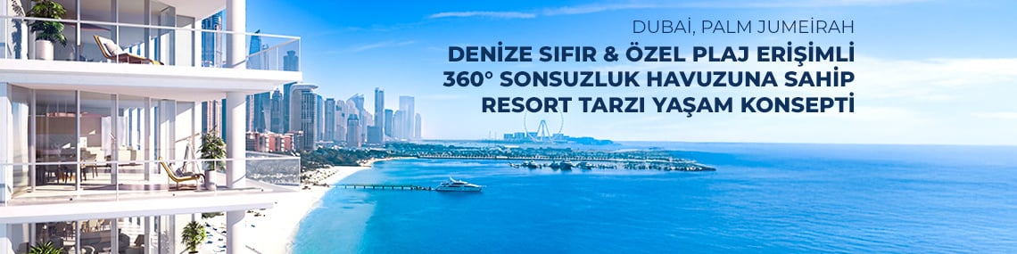 Dubai Palm Jumeirah'da Şık Tasarımlı Denize Sıfır Daireler