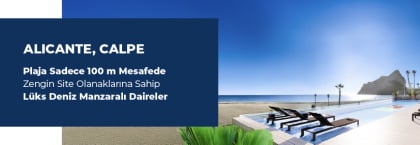 Calpe'de La Fossa Plajı Yakınında Deniz Manzaralı Daireler