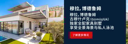 博德鲁姆（bodrum）带泳池的全景海景独立别墅