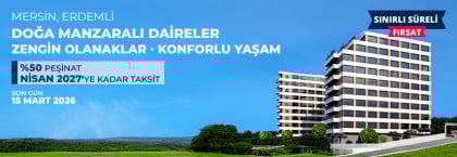 Mersin Erdemli'de Doğa ve Kısmi Deniz Manzaralı Daireler