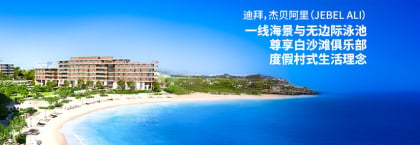 在杰贝阿里棕榈岛(palm Jebel Ali)配有无边游泳池的临海公寓