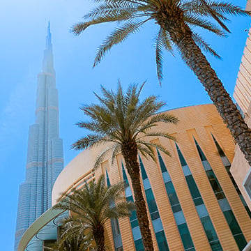 Вид на Бурдж-Халифу в Дубае