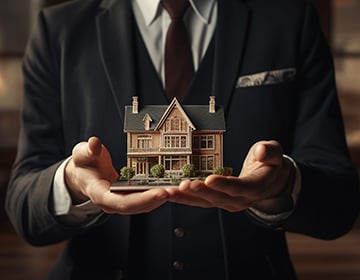 man-holding-house-model man-holding-house-model