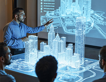 A developer showcasing his off-plan project in Dubai