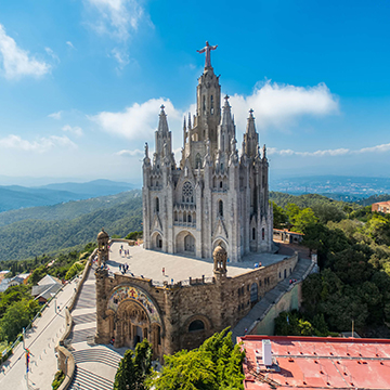 Ett välkänt tempel i Barcelona, ​​Spanien