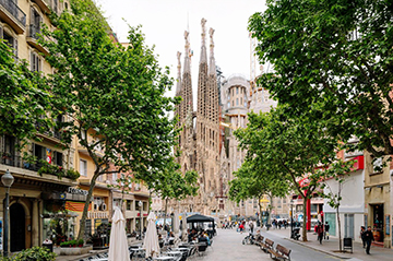 uitzicht op Basílica de la Sagrada Família