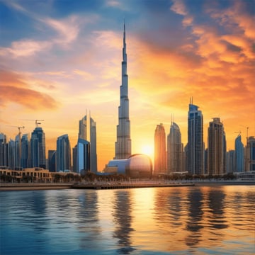 Hus vid vattnet i Dubai
