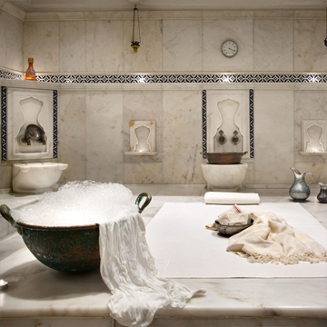 Uitzicht op een Turks bad in Istanbul