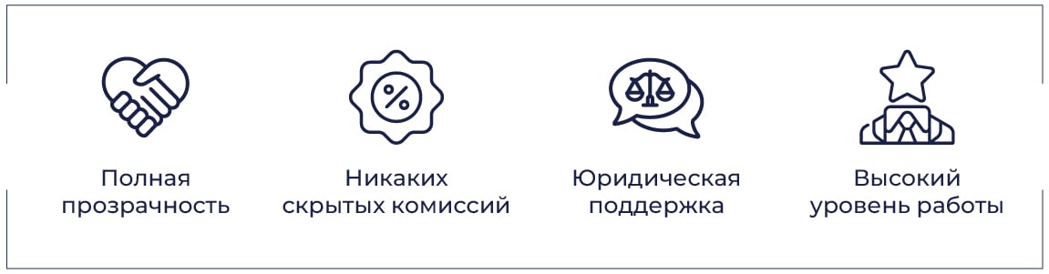 Полная прозрачность, прозрачная политика комиссий, юридическая консультация, операционное совершенство