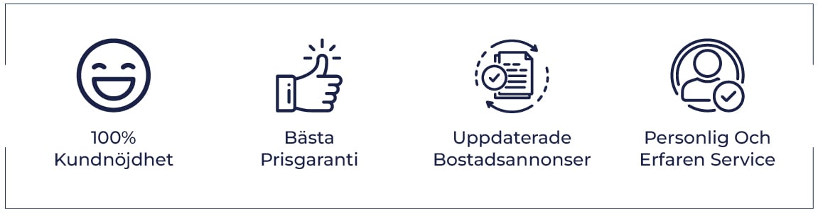 100 % nöjdhet, bästa pris-garanti, uppdaterade annonser, personlig upplevelse