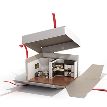 intérieur de la maison dans une boîte ouverte intérieur de la maison dans une boîte ouverte